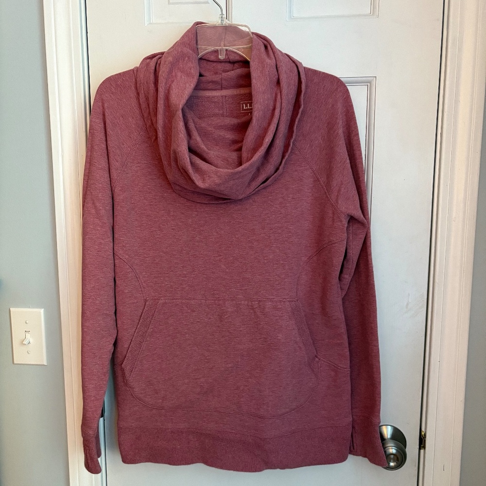 LLBean Rose pink cowl neck pullover, Size L - Picture 4 of 4
